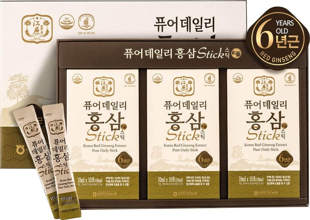 Gangwoninsam] Korea Red Ginseng Extract Pure Daily Stick 30 Count 