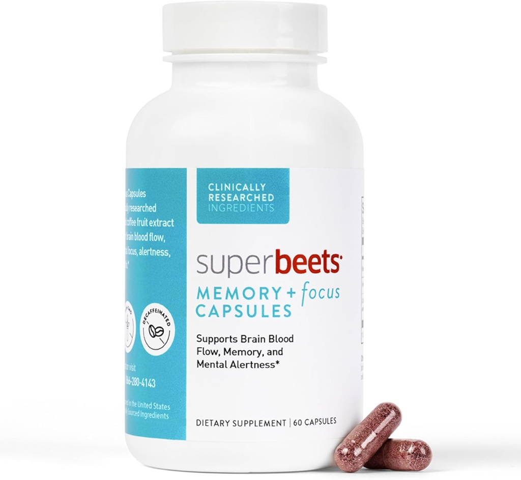 HumanN SuperBeets Memory & Focus Brain Supplement Kapselit 