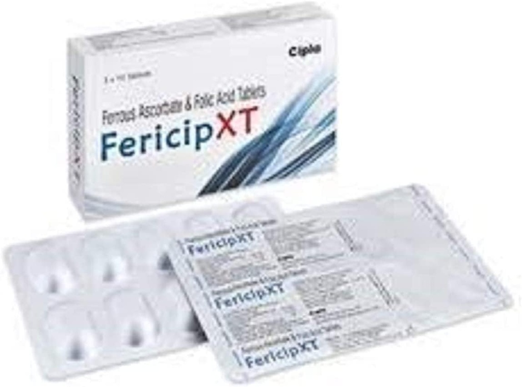 AZAZ Ferip- xt Ferrous ascorbaatti ja Foolihappo 30 tablettia