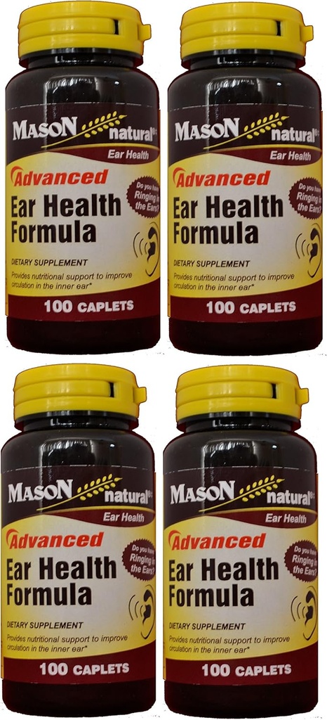Mason Natural Advance korvan terveys Formula Bioflavonoids Plus 100 Caplets per pullo pakkaus 4 Yhteensä 400 Caplets