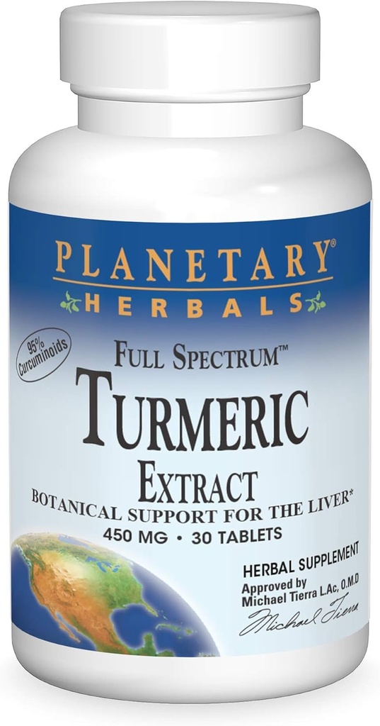 Planeetta Herbals Full Spectrum Turmeric Extract Tabletit, 450 mg, 30