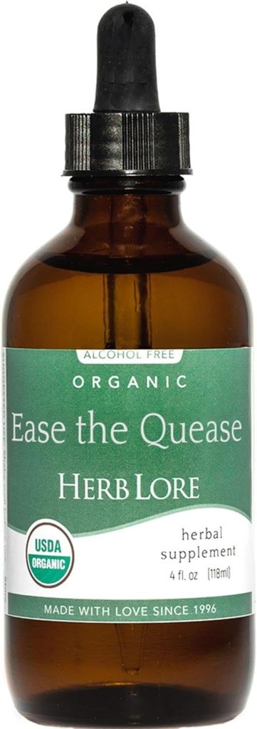 Herb Lore Helpottaa Quease Tincture - Organic Liquid Inkivääri, Piparmint & Fenkoli Drops rauhoittaa vatsavaivat, turvallinen lapsille ja aikuisille - 4 fl oz