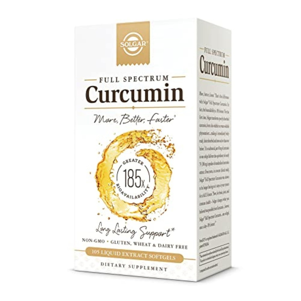 Solgar Full Spectrum Curcumin - 105 LiCaps - Superior Absorptio - Aivot, Joint & Immuuniter Health - Vegaani, Gluteeniton, ei-GMO, Dairy Free - 105 Tarjoukset