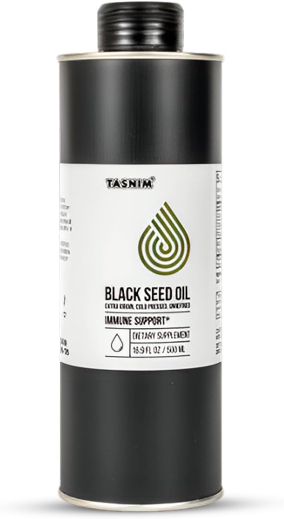 100% Etiopisk BlackSeed Oil 16.9 Fl Oz - Cold Pressed Black Seed Oil för Immune Support, High Potency 5.7% - 21% Thymoquinone Skin, Hair & Overll Health - Orafined Black Cumin Seed Oil - Gluten Free