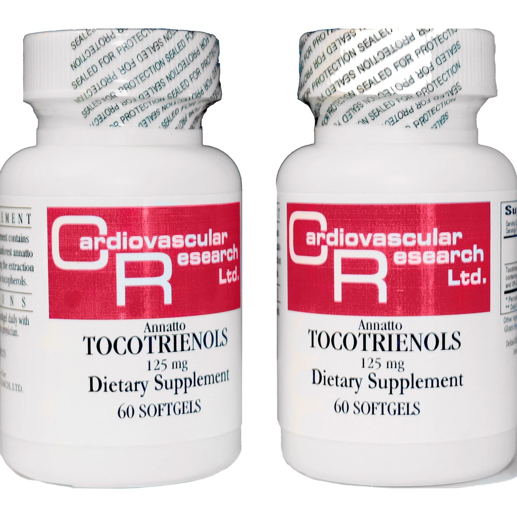 Kardiovaskulär Forskning 120 Softgels 125 mg Vitamin E Annatto Tocotrienols Pure DeltaGOLD, 90% Delta och 10% Gamma, 2 flaskor 60 Soft Gels Varje (ANNATOC)