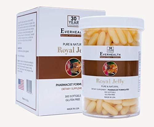 EVERHEALTH Vital Royal Jelly 1000mg (300 Softgels) Ruokavalion täydennys aito aito laatu