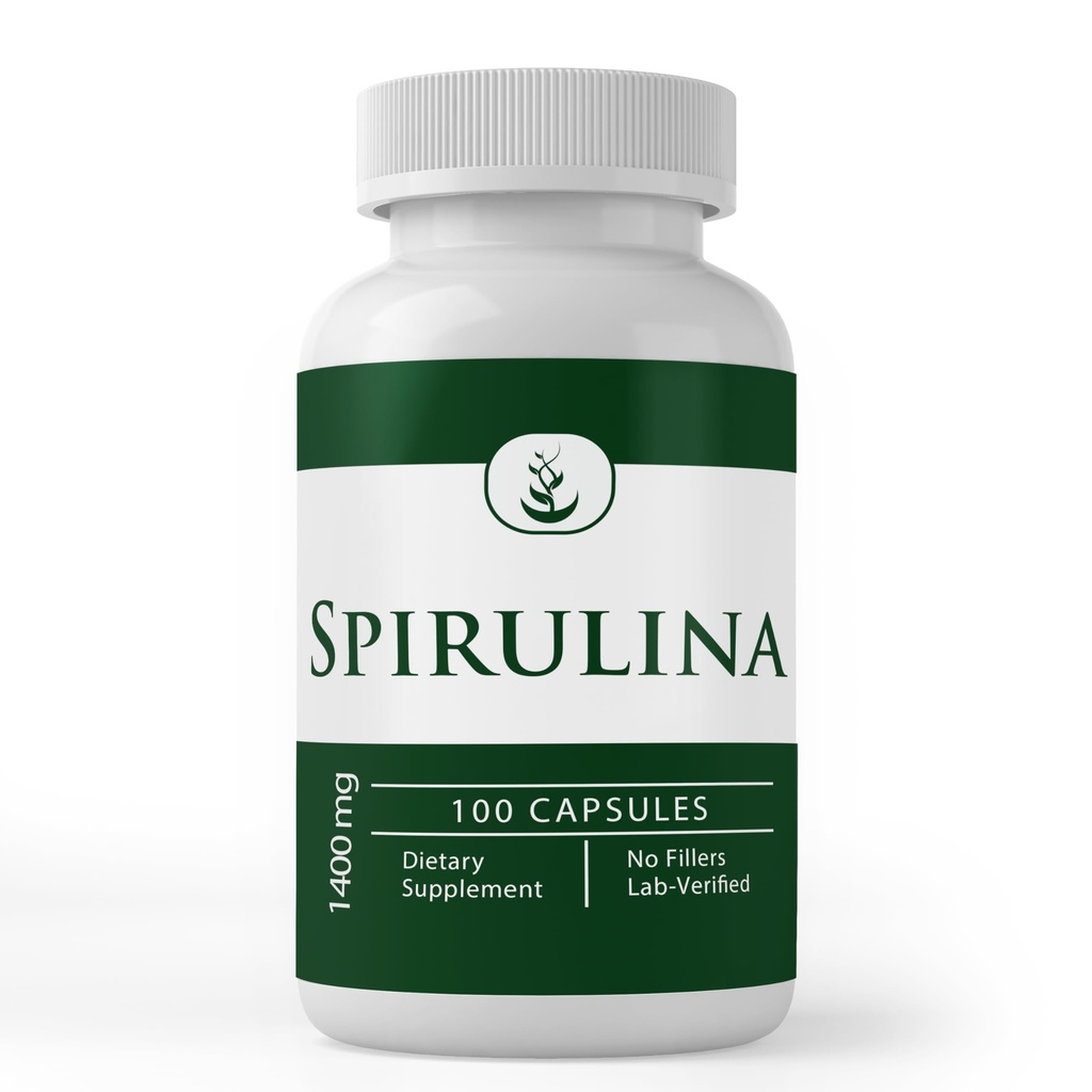 PURE ORIGINAL INGREDIENTS Spirulina (100 kapslar) Rik i Phycocyanin, Pure