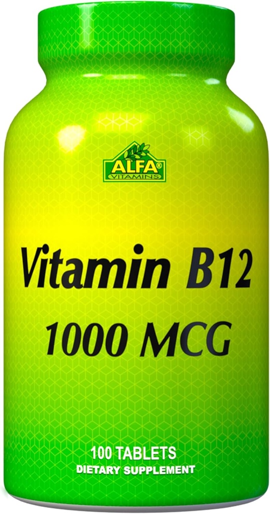 ALFA VITAMINS Vitamin B12 1000 Mcg 100 tabletter. Immune System. Nerver och Brain Health. Metabolism