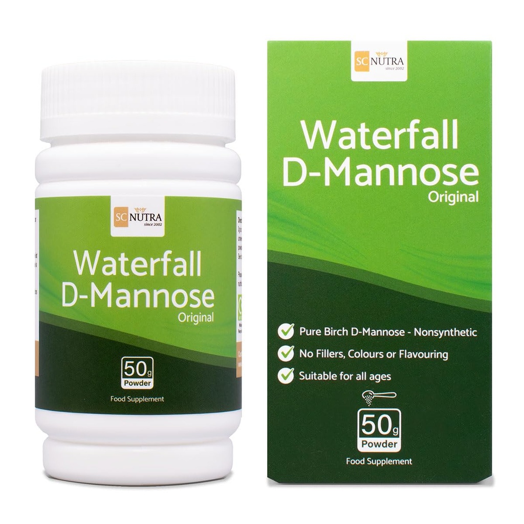 Vattenfall D-Mannose pulver - 100% ren D-Mannose pulver naturligt källad från björk - inte en blend - fri från bulkmedel, fillers och tranbär - 50g / 1.76oz