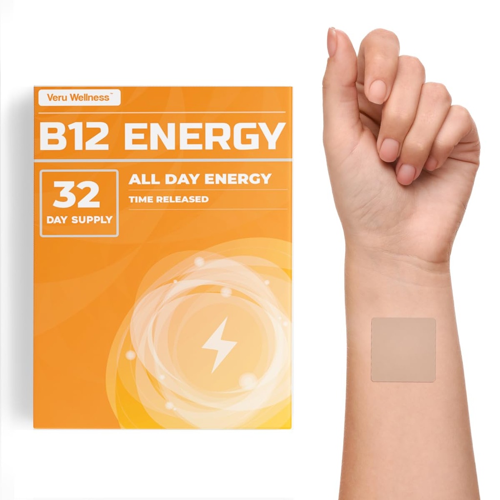 Veru Wellness B12 Energy Patch - Energy, Focus - B12, C, B6, rauta, Guarana ja Garcinia Cambogia - ulkoinen Käytä vain- 32