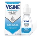 Visine Dry Eye Relief All Day Mukavuus Voitelu silmätipat jopa 10 tuntia Mukavuus, Kuiva silmätipat Polyetyleeni Glycol, 0,5 fl. oz