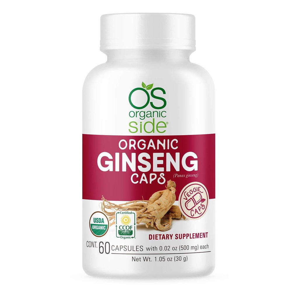 Ginseng 60 kapslar | Adaptogen för stressavlastning, energiboost, immunstöd | Certified USDA Organic, Non-GMO, Vegan Supplement for Natural Wellness