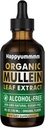 Mullein Drops för Lungs Cleanse, Vegan Mullein Leaf Extract Tincture med Chlorophyll, Support Immune,Respiratory - 4 fl oz (120 ml)