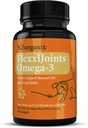 FlexxiJoints Omega-3 Hip and Joint Supplement • Green-Lipped Mussel Omega-3 Oil for Dogs • 100% Uusi-Seelanti Green-Lipped Mussels (60 Softgels)