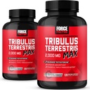 FORCE FACTOR Tribulus Terrestris Max miehille 2-Pack, Testosteroni Booster, Mies Vitality Superior Imeytyminen, 2000mg, 240 kapselia, punainen