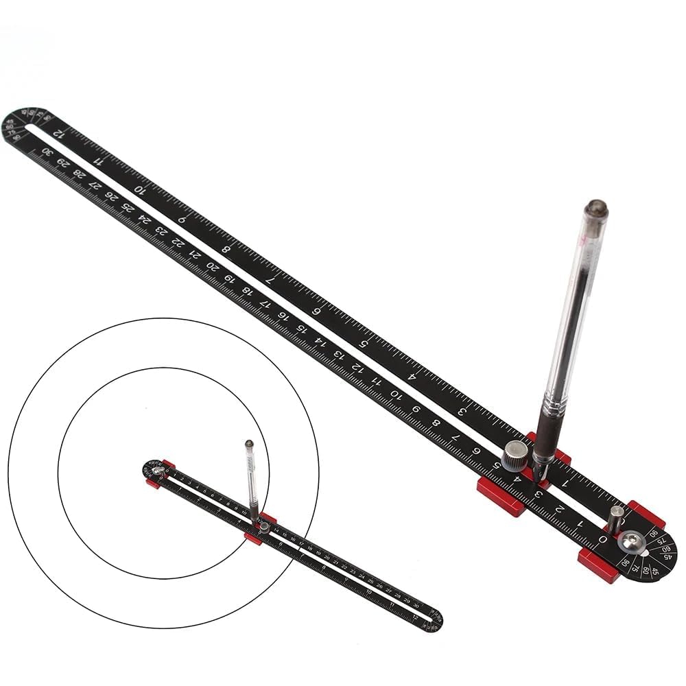 300mm Woodworking Compass Tool, Large Compass Woodworking Scribing Circle, Carpenter Compass Ruler Marking Gauge Circle Marking Tool för Engineer Carpenter (Black)
