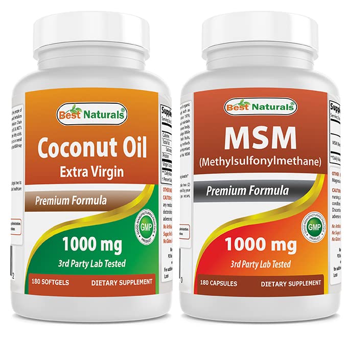Best Naturals Extra Neitsyt Kookosöljy 1000 mg & MSM 1000 mg