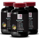 Marjaedut - RESVERATROL COMLEX - Päivittäiset antioksidantit, Acai Berry Strength, Elderberry Boost, Grape Skin Boost, Grape Grapeate Energy, Goji Berry Power, Hydraation Factor 3 pullot 180 kapselia