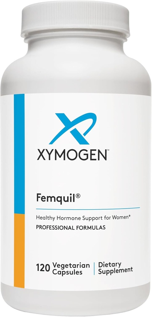 XYMOGEN Femquil - Promote Hormoni Balance for Women - Biologisesti aktiivinen metyylifolaatti + Dim täydentää - voi auttaa lievittää yhteisiä vaihdevuosia ja PMS Oireet - Apua antioksidantti toiminta (120 kapselia)