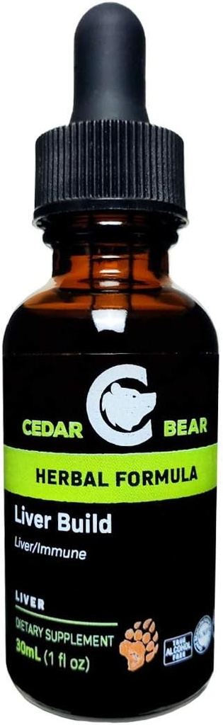 Cedar Bear Liver Rakenna nestemäinen kasviperäisten täydentää, joka auttaa vahvistamaan maksan ja sappirakon toiminta 1 Fl Oz