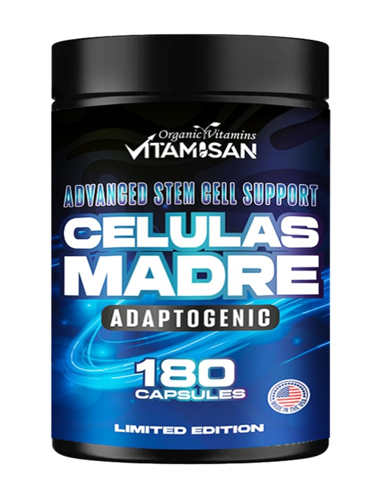 VITAMISAN Cellulas Madres 180 kapselia - Kantasolu Blue Green Algae - Non GMO -Gluteeniton AFA -Cellula Madre Supplement - Lion