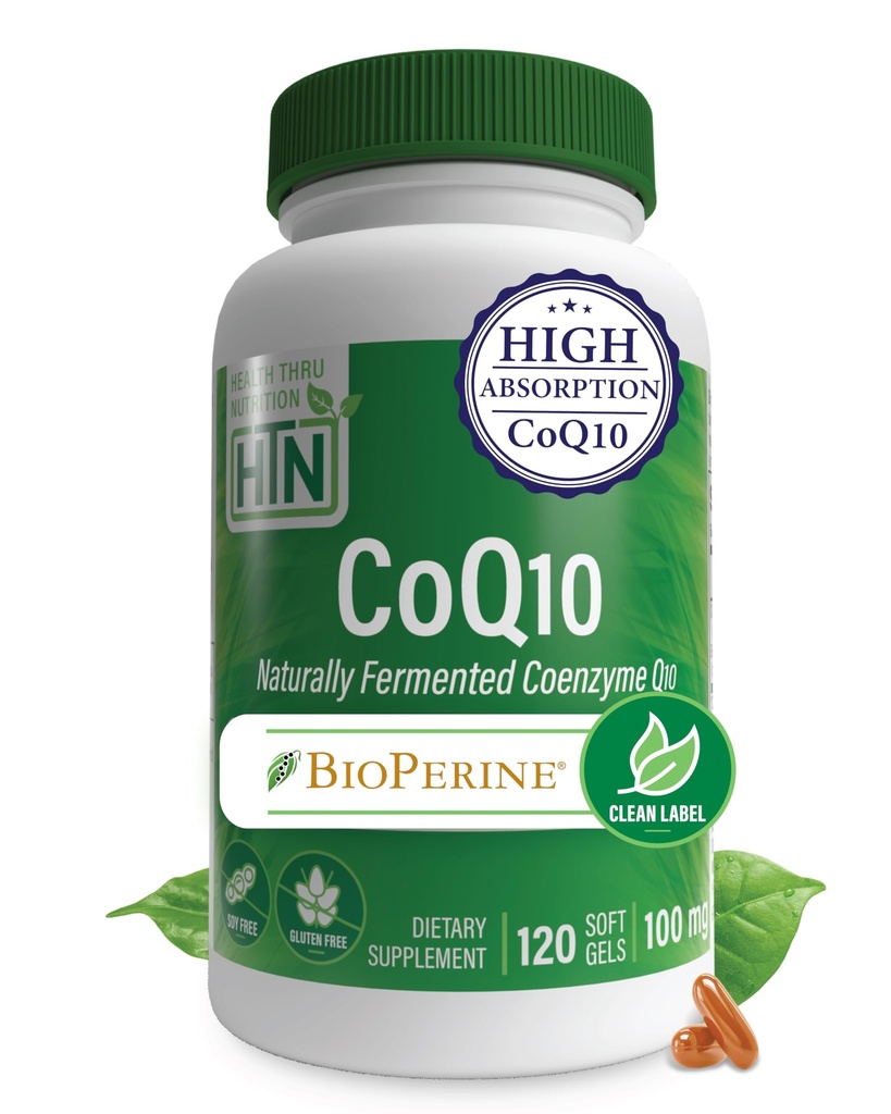 Health Thru Nutrition CoQ-10 100mg BioPerine 120 Softgels ...