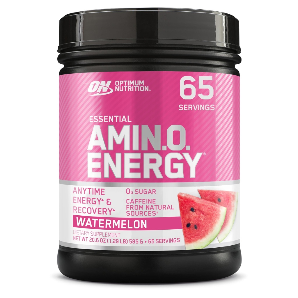Optimum Nutrition Amino Energy - För träning med grönt te, BCAA, Aminosyror, Keto Friendly, Green Coffee Extract, Energy Powder - Vattenmelon, 65 portioner (Packaging May Vary)