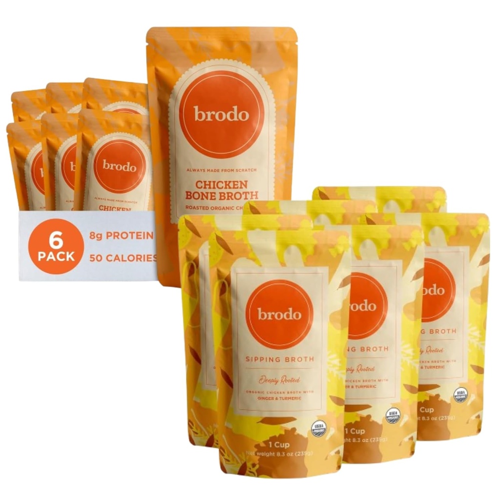 Brodo Syvästi juurtunut Luomukana Broth kanssa Turmeric & Inkivääri 