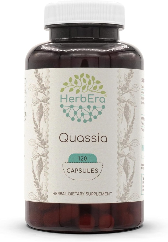 HerbEra Quassia 120 kapselia, 500 mg, Wildcrafted Quassia (Quassia Amara) Kuivattu Bark (120 kapselia)