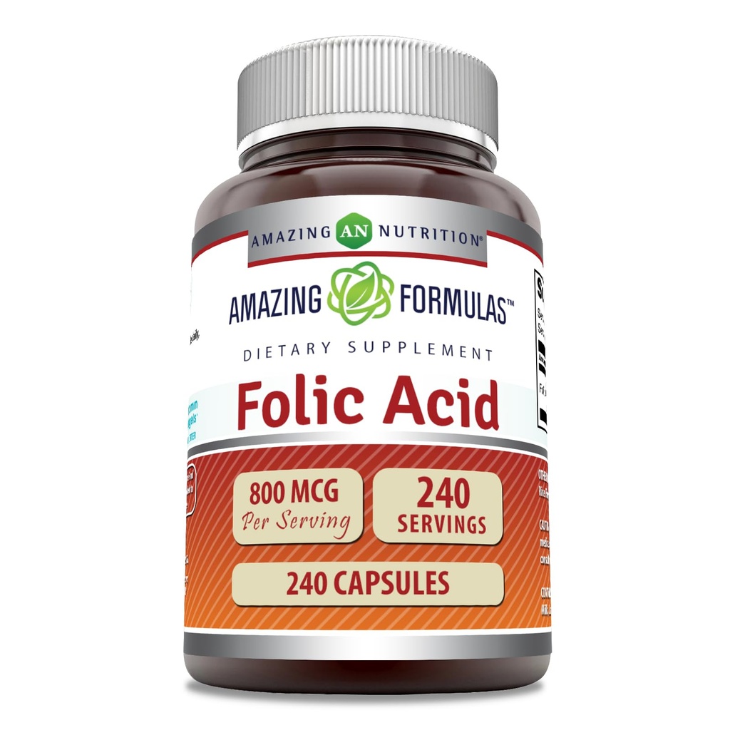 Amazing Formula Foolihappo (Vitamin B9) 800 Mcg Supplement ...