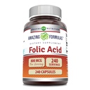 Fantastiska formler Folic Acid (Vitamin B9) 800 Mcg Supplement | Capsules | Non-GMO | Gluten-Free | Made in USA (1 Pack | 240 Count)