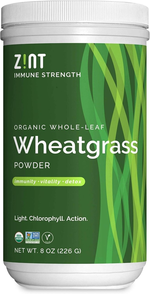 Zint Wheatgrass Powder, Organic (8 oz): Tehokas Immunosupport Supplement, Whole Leaf antioksidantti klorofylli lähde Detox, Immuniteetti Booster