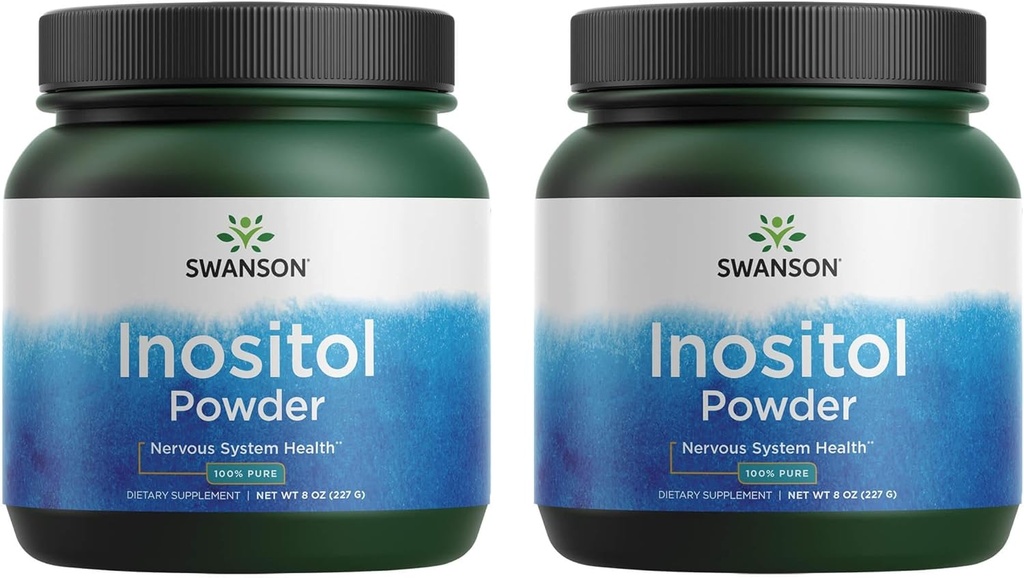 Swanson 100% ren inositolpulver - naturligt tillskott främja fokus och avkoppling - Nerve & Cellular Support - (8oz) 2 Pack