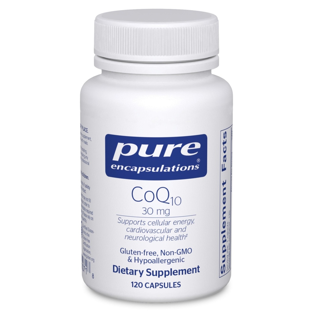 Puhdasta Kapseleita CoQ10 30 mg Coenzyme Q10 Supplement for Energy, Antioxidants, Brain and Cellular Health, Kognition, and Cardiovascular Support* . 120 kapselia