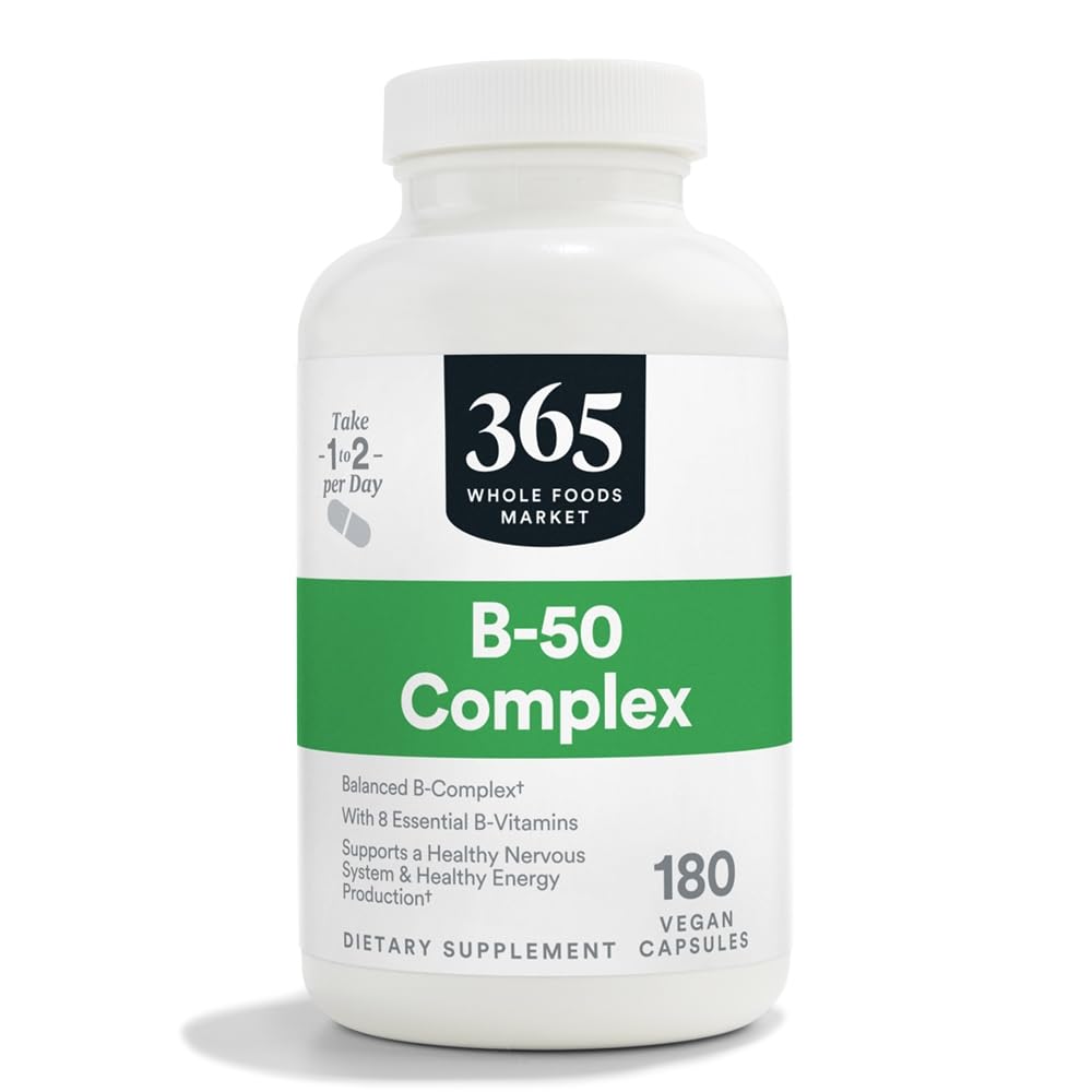365 av Whole Foods Market, vitamin B-50 Complex, Vegan, 180 kapslar