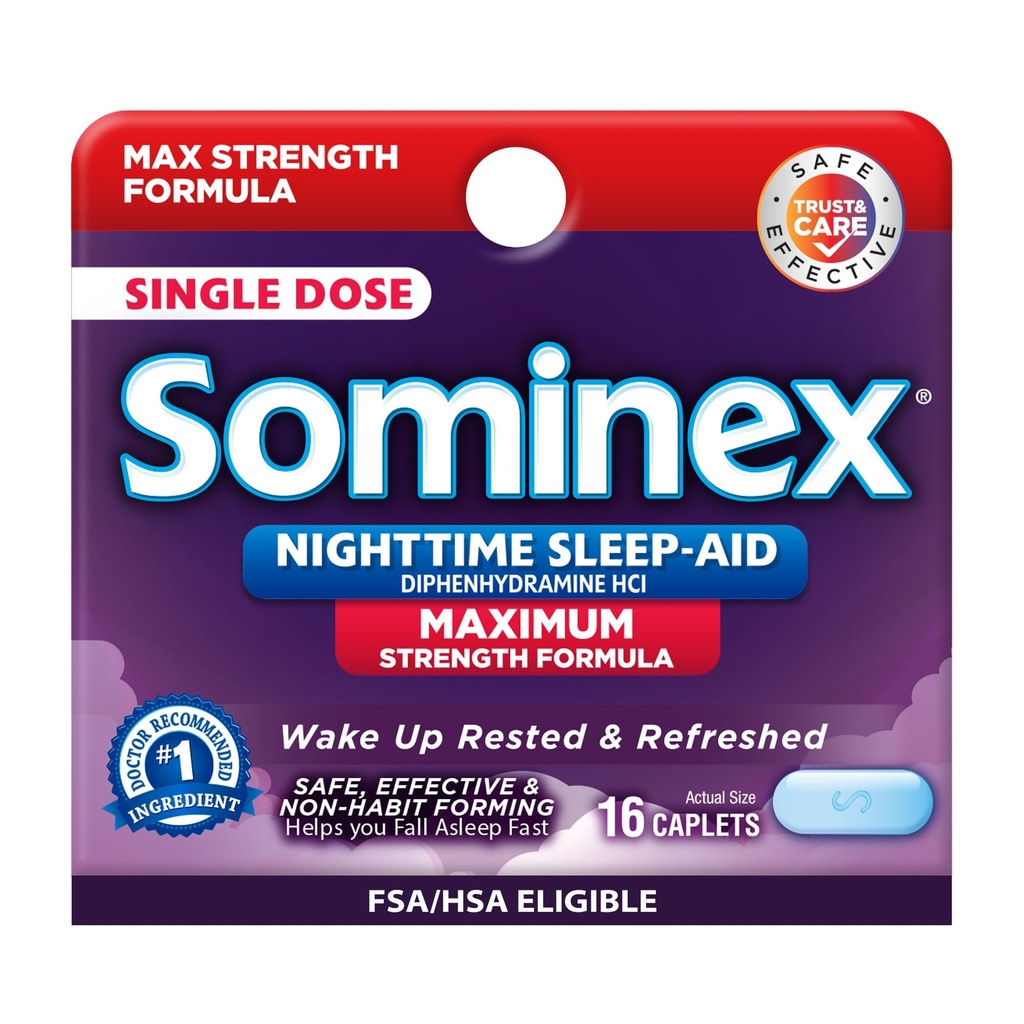 Suminex Night-time unilääke -tabletit, suurin vahvuus Formula, kerta-annos, valikoitu, 16