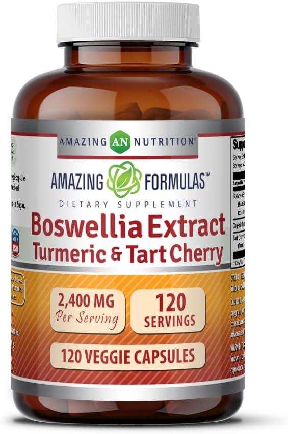 Amazing Formula Boswellia Extract Turmeric ja Tart Cherry 2400 mg Kasviskapselit ...