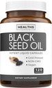 Black Seed Oil - 120 Softgel Capsules Skin Health (Non-GMO & Vegan) Cold-Pressed Nigella Sativa producerar Pure Black Cumin Seed Oil med vitamin E - 500mg Varje, 1000mg Per 2 kapsel servering