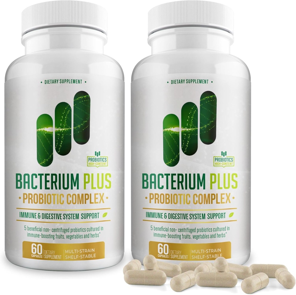 Bacterium Plus, luonnollinen tuote, immuunijärjestelmän tuki, patentoitu Formula, alkuperäinen tuote - 120 Count - pakkaus 2