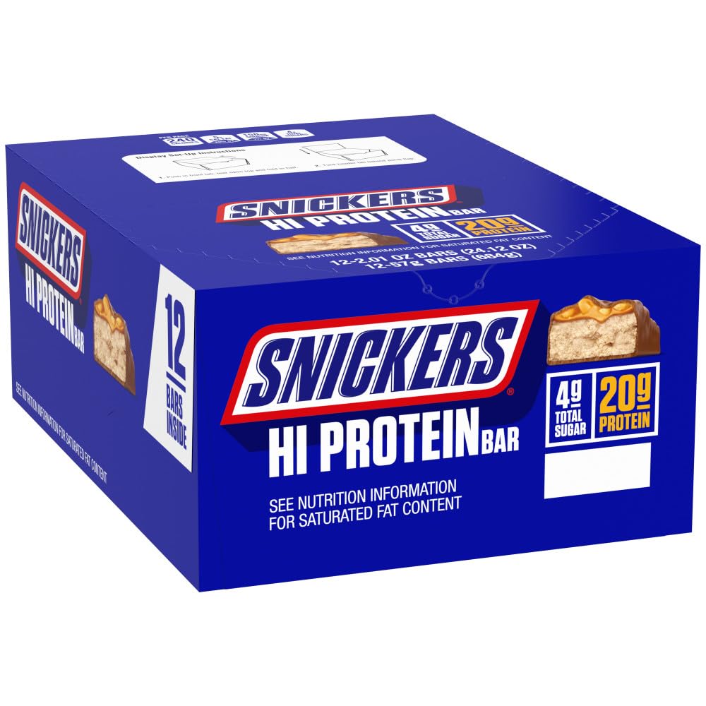 SNICKERS Peanut & Caramel Hi Protein Bar, 24,12 oz, 12 ct Box