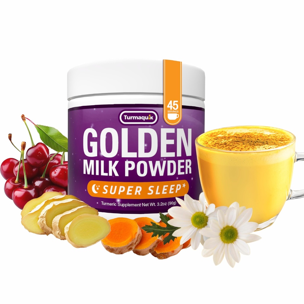 Turmaquik 3.2 Ounce Organic Golden Moon Milk Powder - Super Sleep Blend Melatonin, Valerian, Kamomilla, sitruuna Balm, Kurkuma, Inkivääri, Mustapippuri, Kurkuma, Kaneli, ja Cardamom