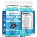 Biotin Gummies 15000 mcg kollageeni aikuisille Naiset ja miehet - hiukset, iho ja kynnet Gummies Biotin - Collagen for Woman - Vegan, ei-GMO, Hiusvitamiinit - 60 Count, 1 Pack