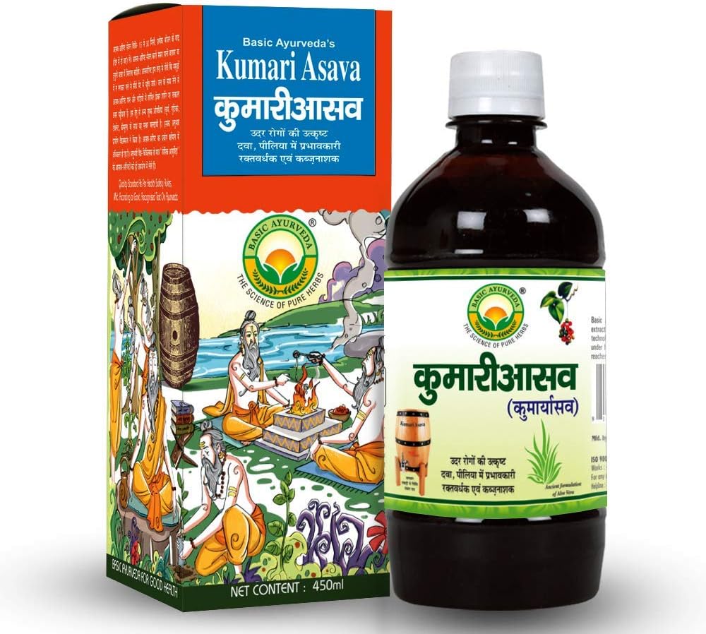 Basic Ayurveda Kumari Asava 450ml Tehokas maksan ongelmia ja parantaa digestiota