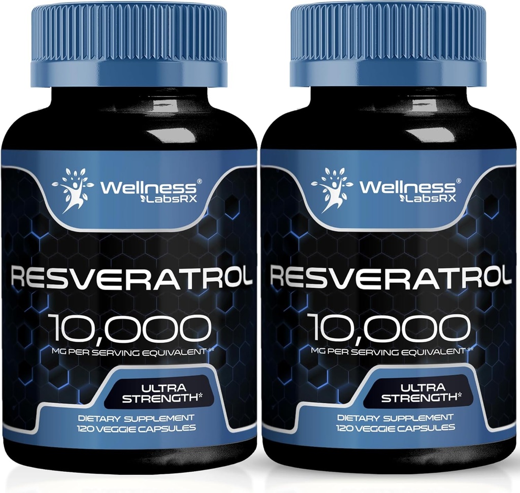WELLNESS LABSRX Resveratrol 1000 mg kapselit - 240 Count - Japanilainen Knotweed Extract Resveratrol - pakkaus 2