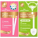 Easy@Home Vaginal pH testiliuskat ja UTI testipakkaukset (8 luku): Hiivainfektio, BV, UTI testit naisille, nopeat tarkat tulokset, 4 virtsatieinfektio & 4 feminiini pH Terveystestit