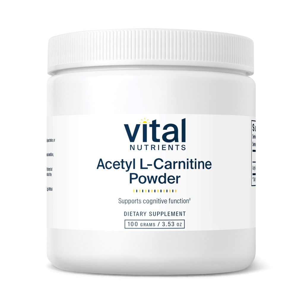 Vital Nutrients Acetyl L-Carnitine Powder | Brain, Memory och Cognitive Support Supplement* | Vegan | Gluten, Dairy, Soy Free | Non-GMO | 100 Grams