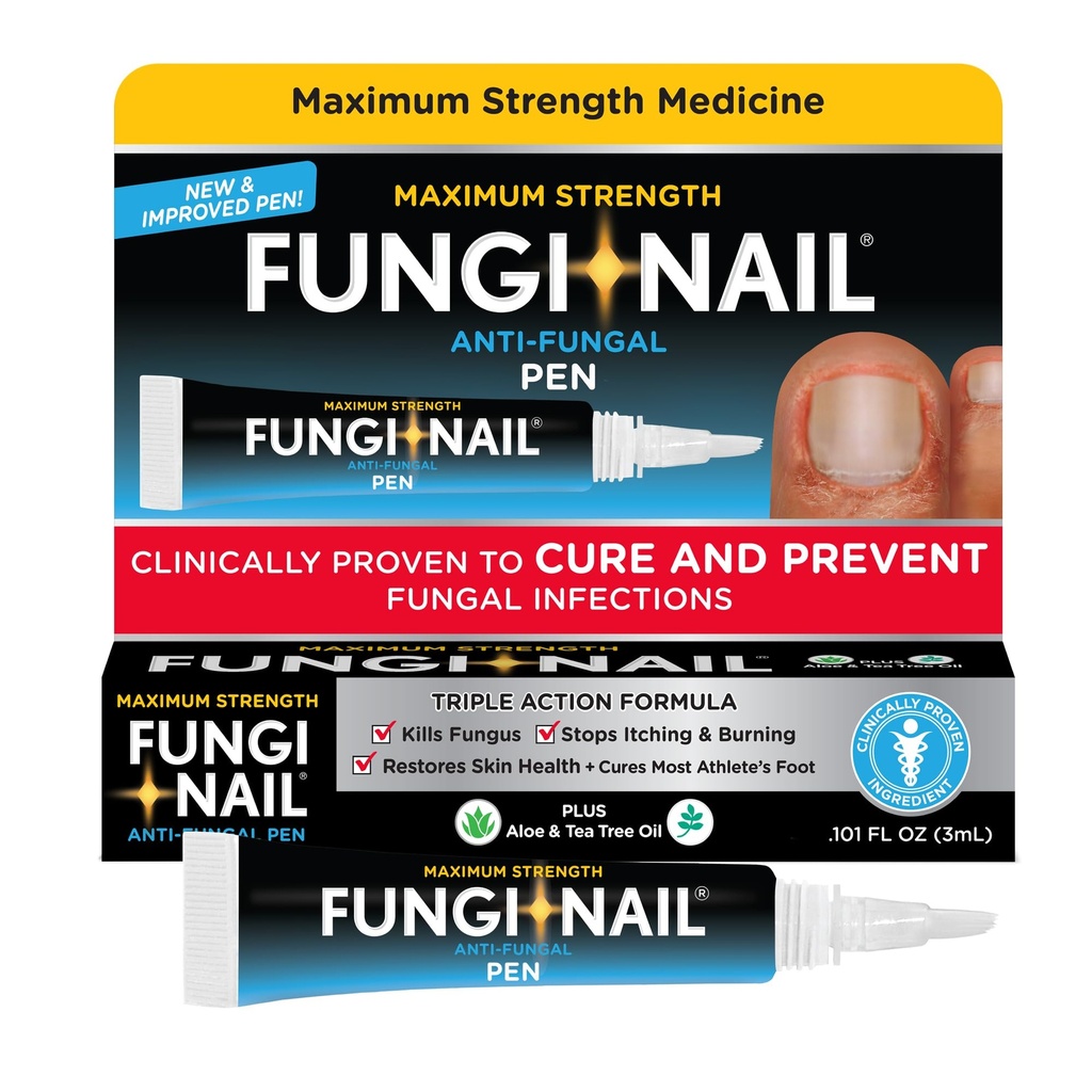 Sieni-Nail Pen Applicator anti-Fungal Solution, tappaa Sieni, joka voi johtaa kynsien ja urheilijoiden Jalka tolnaftate & kliinisesti todistettu parantua ja ehkäistä sieni-infektioita, 0,101 Fl Oz (Pakkaus 1)