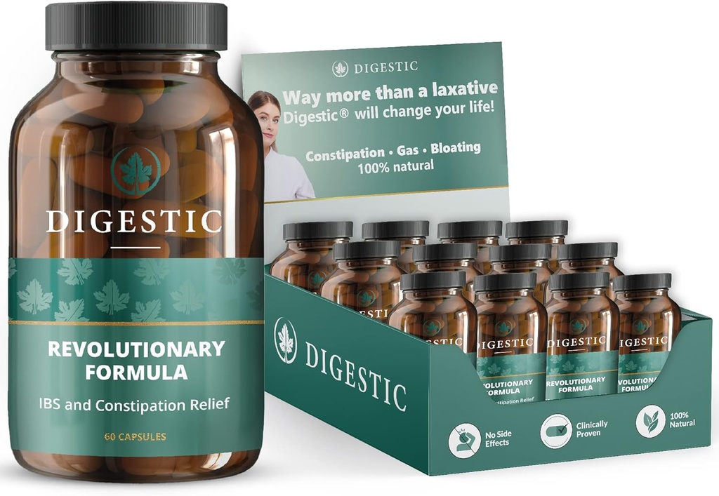 Digestinen - Laksatiivinen ummetus Relief - Jakkara Softener IBS vaikea ummetus 100% Natural - 720 kapselit - Colon Detox Cleanse, varten turvotus ja kaasu helpotus - Professional Reseller Pack
