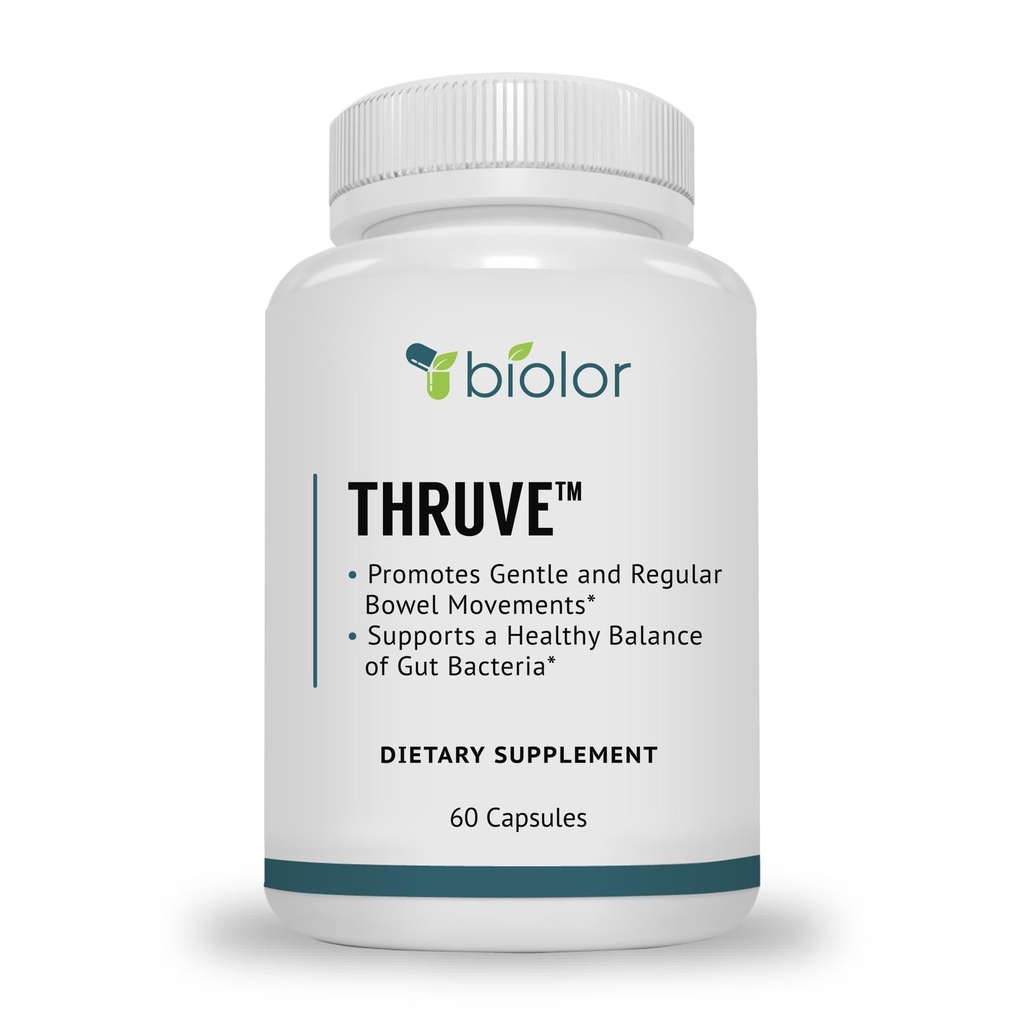 Thruve pitkän aikavälin Ummetus Relief Supplement - Probiootit, Prebiootit, Natural Laksatitives ja kuitu Kaikki Helppo niellä Kapselit - Paras kasviperäisen laksatiivinen täydentää Ummetus - 60 pillereitä