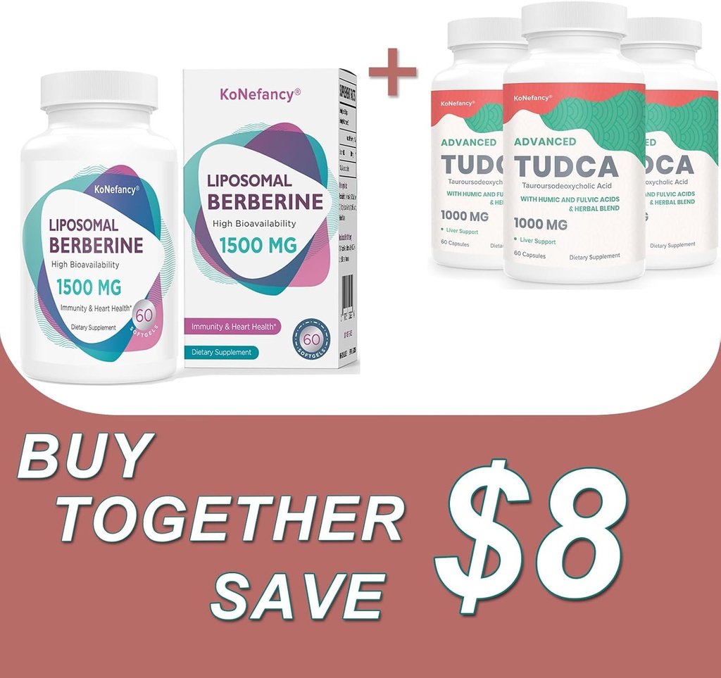 Optimoi terveytesi TUDCA Complex 3Pack ja Liposomal Berberine 1500 mg Bundle